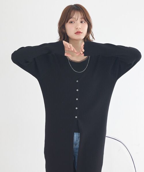 earth music&ecology（アースミュージックアンドエコロジー）の「【2026SS】Vネックニットワンピース（ワンピース・レディース・ブラック/ベージュ/ブラウン・FREE）」の19枚目の写真