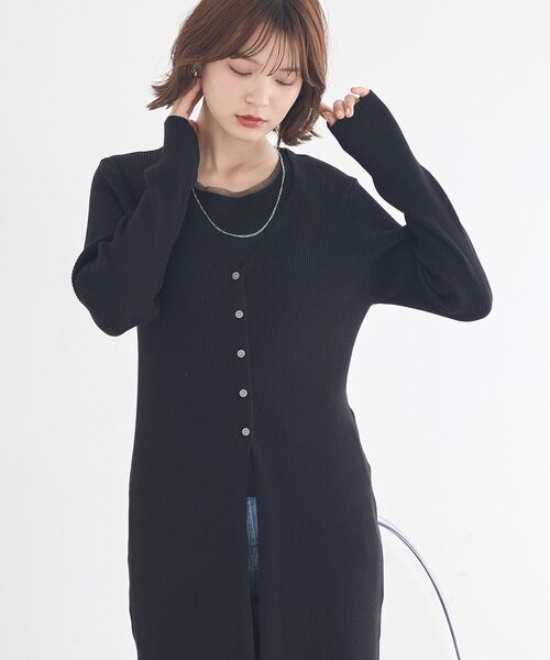 earth music&ecology（アースミュージックアンドエコロジー）の「【2026SS】Vネックニットワンピース（ワンピース・レディース・ブラック/ベージュ/ブラウン・FREE）」の20枚目の写真