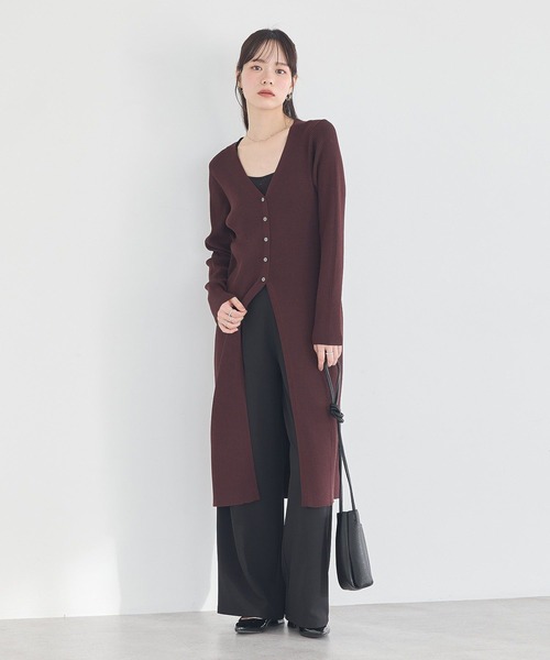 earth music&ecology（アースミュージックアンドエコロジー）の「【2026SS】Vネックニットワンピース（ワンピース・レディース・ブラック/ベージュ/ブラウン・FREE）」の3枚目の写真