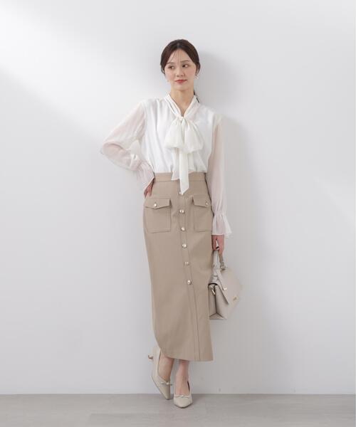 PROPORTION BODY DRESSING（プロポーションボディドレッシング）の「ビックリボンブラウス / 1216110203（シャツ/ブラウス・レディース・ホワイト系その他/ブルー/オフホワイト・MEDIUM/SMALL）」の8枚目の写真