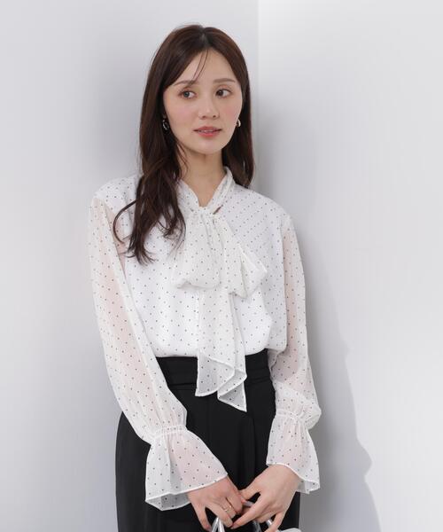 PROPORTION BODY DRESSING（プロポーションボディドレッシング）の「ビックリボンブラウス / 1216110203（シャツ/ブラウス・レディース・ホワイト系その他/ブルー/オフホワイト・MEDIUM/SMALL）」の15枚目の写真