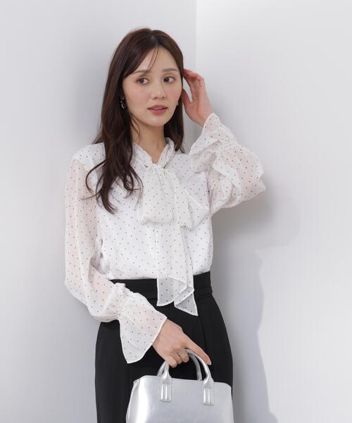 PROPORTION BODY DRESSING（プロポーションボディドレッシング）の「ビックリボンブラウス / 1216110203（シャツ/ブラウス・レディース・ホワイト系その他/ブルー/オフホワイト・MEDIUM/SMALL）」の16枚目の写真
