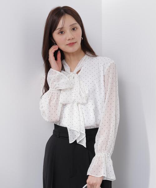 PROPORTION BODY DRESSING（プロポーションボディドレッシング）の「ビックリボンブラウス / 1216110203（シャツ/ブラウス・レディース・ホワイト系その他/ブルー/オフホワイト・MEDIUM/SMALL）」の19枚目の写真