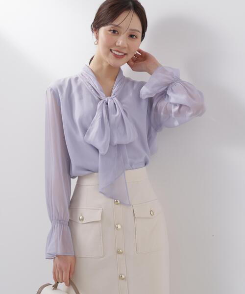 PROPORTION BODY DRESSING(プロポーションボディドレッシング)の「ビックリボンブラウス / 1216110203(シャツ/ブラウス・レディース・ホワイト系その他/ブルー/オフホワイト・MEDIUM/SMALL)」の18枚目の写真