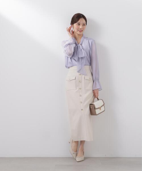 PROPORTION BODY DRESSING(プロポーションボディドレッシング)の「ビックリボンブラウス / 1216110203(シャツ/ブラウス・レディース・ホワイト系その他/ブルー/オフホワイト・MEDIUM/SMALL)」の17枚目の写真