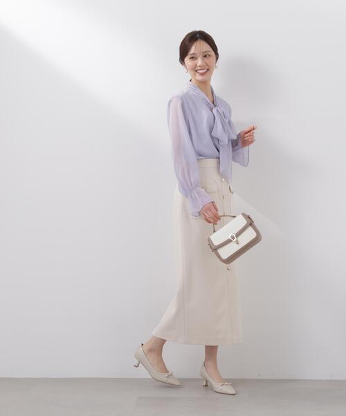 PROPORTION BODY DRESSING(プロポーションボディドレッシング)の「ビックリボンブラウス / 1216110203(シャツ/ブラウス・レディース・ホワイト系その他/ブルー/オフホワイト・MEDIUM/SMALL)」の16枚目の写真