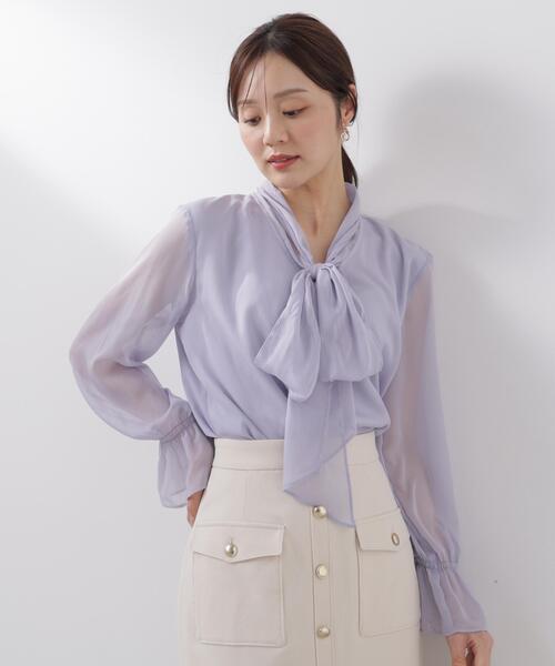 PROPORTION BODY DRESSING(プロポーションボディドレッシング)の「ビックリボンブラウス / 1216110203(シャツ/ブラウス・レディース・ホワイト系その他/ブルー/オフホワイト・MEDIUM/SMALL)」の15枚目の写真