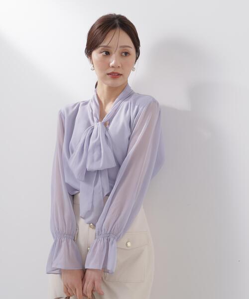 PROPORTION BODY DRESSING(プロポーションボディドレッシング)の「ビックリボンブラウス / 1216110203(シャツ/ブラウス・レディース・ホワイト系その他/ブルー/オフホワイト・MEDIUM/SMALL)」の14枚目の写真