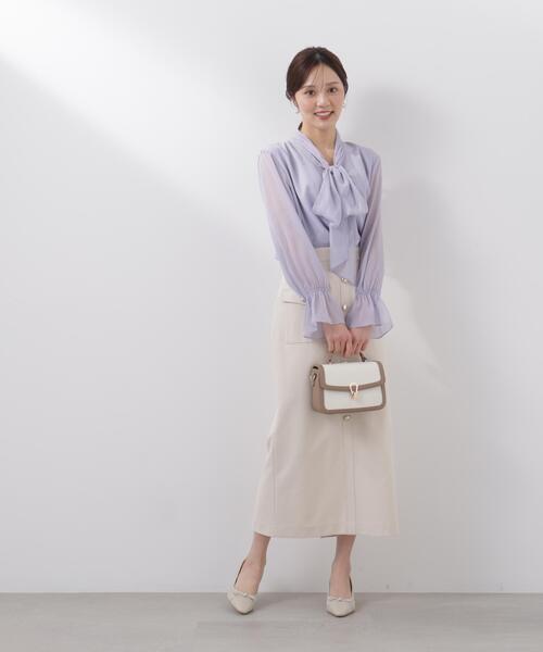 PROPORTION BODY DRESSING(プロポーションボディドレッシング)の「ビックリボンブラウス / 1216110203(シャツ/ブラウス・レディース・ホワイト系その他/ブルー/オフホワイト・MEDIUM/SMALL)」の13枚目の写真