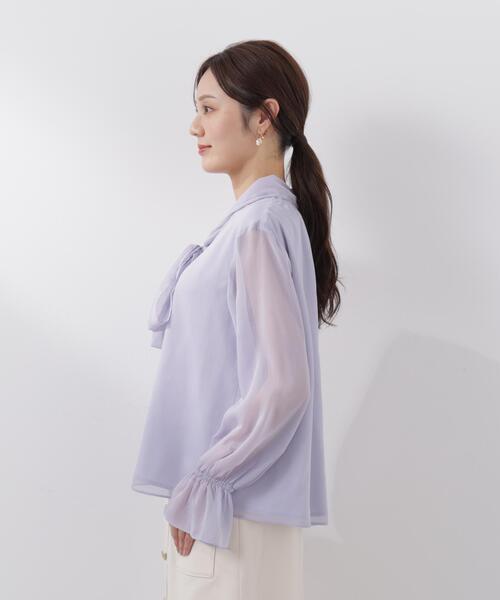 PROPORTION BODY DRESSING(プロポーションボディドレッシング)の「ビックリボンブラウス / 1216110203(シャツ/ブラウス・レディース・ホワイト系その他/ブルー/オフホワイト・MEDIUM/SMALL)」の11枚目の写真