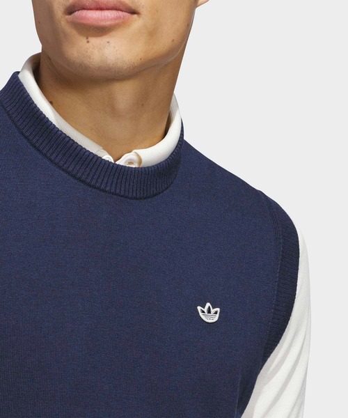 adidas（アディダス）の「オリジナルス カシミヤ ベスト【adidas Golf/アディダスゴルフ】（ベスト・メンズ・ブルー/ホワイト・X-LARGE/LARGE/3XL/XX-LARGE/MEDIUM/SMALL）」の18枚目の写真