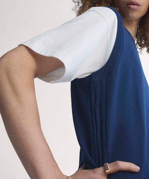 adidas（アディダス）の「オリジナルス カシミヤ ベスト【adidas Golf/アディダスゴルフ】（ベスト・メンズ・ブルー/ホワイト・X-LARGE/LARGE/3XL/XX-LARGE/MEDIUM/SMALL）」の13枚目の写真