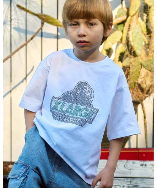 XLARGE KIDS（エクストララージキッズ）の「ラインストーンOG 半袖Tシャツ（Tシャツ/カットソー・キッズ・ブラック/グリーン/ホワイト・140cm/130cm/100cm/90cm/110cm/120cm）」の2枚目の写真