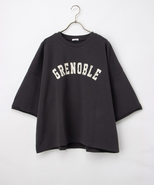 Honeys（ハニーズ）の「７分袖ビッグスウェット（スウェット・レディース・グリーン/アイボリー/スミクロ/杢グレー・F）」の15枚目の写真