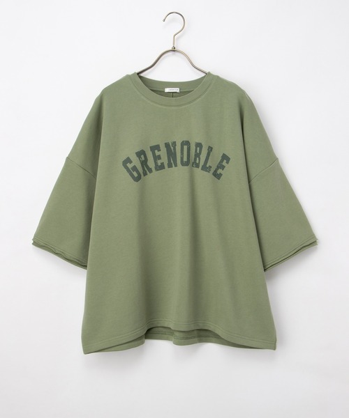 Honeys（ハニーズ）の「７分袖ビッグスウェット（スウェット・レディース・グリーン/アイボリー/スミクロ/杢グレー・F）」の17枚目の写真