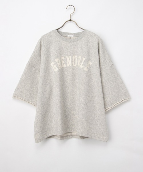 Honeys（ハニーズ）の「７分袖ビッグスウェット（スウェット・レディース・グリーン/アイボリー/スミクロ/杢グレー・F）」の19枚目の写真