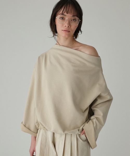 BABYLONE（バビロン）の「ヘムドロスト裏毛プルオーバー（スウェット・レディース・ホワイト/グレー/ベージュ・フリー）」の3枚目の写真