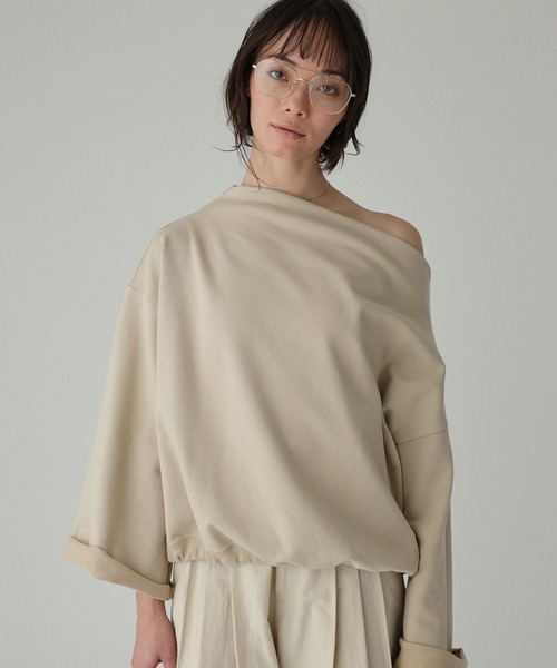 BABYLONE（バビロン）の「ヘムドロスト裏毛プルオーバー（スウェット・レディース・ホワイト/グレー/ベージュ・フリー）」の9枚目の写真