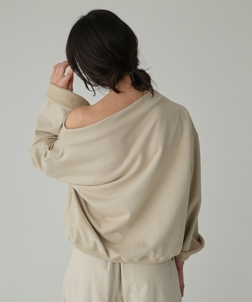 BABYLONE（バビロン）の「ヘムドロスト裏毛プルオーバー（スウェット・レディース・ホワイト/グレー/ベージュ・フリー）」の7枚目の写真