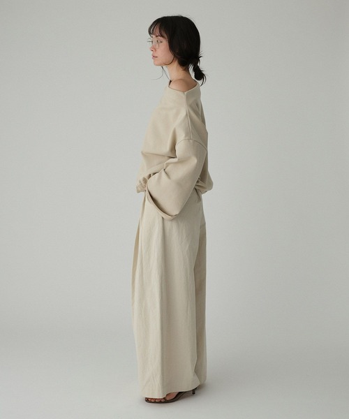 BABYLONE（バビロン）の「ヘムドロスト裏毛プルオーバー（スウェット・レディース・ホワイト/グレー/ベージュ・フリー）」の5枚目の写真