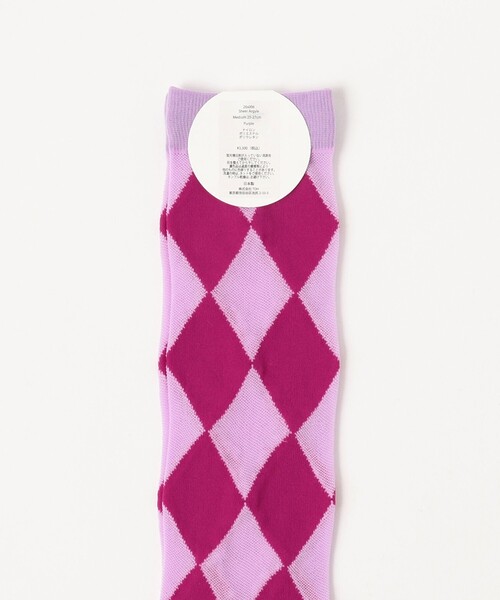 BRILLA per il gusto（ブリッラペルイルグースト）の「CONLEAD / SHEER ARGYLE ソックス（ソックス/靴下・メンズ・パープル/ミント・ONE SIZE）」の3枚目の写真