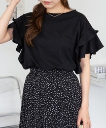 M-5L ティアードフリル袖Tシャツ 夏服