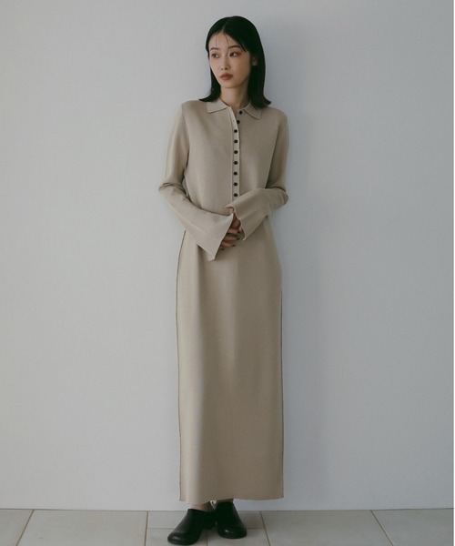 Knit Polo Onepiece（ワンピース）｜anuke（アンヌーク）の