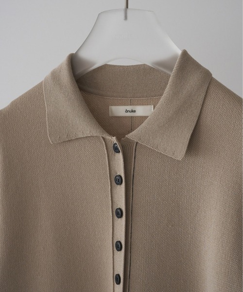 anuke(アンヌーク)の「Knit Polo Onepiece(ワンピース・レディース・チャコールグレー/ベージュ・36inch/38inch)」の10枚目の写真