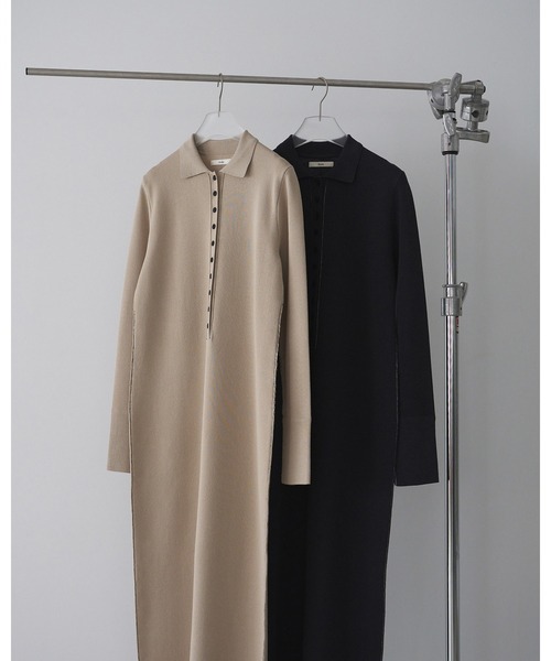 anuke(アンヌーク)の「Knit Polo Onepiece(ワンピース・レディース・チャコールグレー/ベージュ・36inch/38inch)」の15枚目の写真
