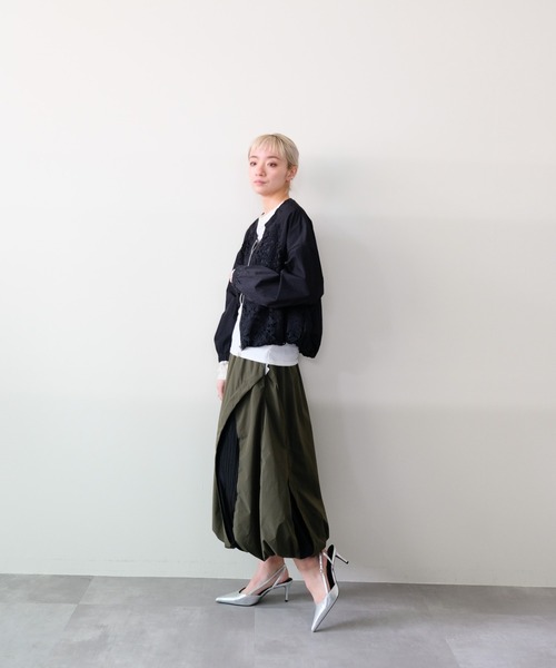 DOLLUPOOPS(ドールアップウップス)の「Lace Combination Zip-up Blouson(レース切替ジップアップブルゾン)(ブルゾン・レディース・ブラック/ベージュ・FREE)」の8枚目の写真