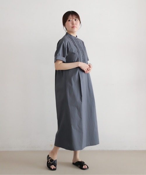 ねじりピンタックタイプライター スキッパーワンピース | NOMBRE IMPAIR