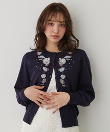 Sunauna | 【SS~Lサイズ展開/フラワー刺繍】クラフトカーディガン(カーディガン/ボレロ)