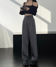 ストライプストレートパンツ
