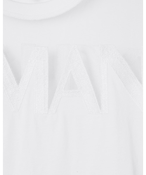 ARMANI EXCHANGE（アルマーニエクスチェンジ）の「【A|X アルマーニ エクスチェンジ】AXロゴ メッシュ半袖クルーネッククロップドTシャツ/CROPPED（Tシャツ/カットソー・レディース・ホワイト/ブラック・X-SMALL/SMALL/MEDIUM/LARGE）」の4枚目の写真
