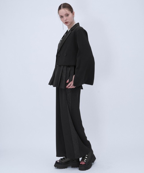 HARE（ハレ）の「トロミソデアキショートジャケット(HARE)（テーラードジャケット・レディース・チェック/ブラック/グリーン・FREE）」の22枚目の写真