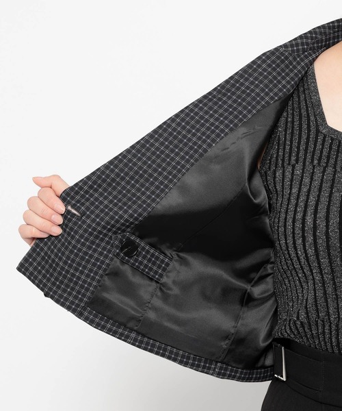 HARE（ハレ）の「トロミソデアキショートジャケット(HARE)（テーラードジャケット・レディース・チェック/ブラック/グリーン・FREE）」の16枚目の写真
