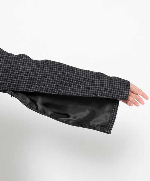 HARE（ハレ）の「トロミソデアキショートジャケット(HARE)（テーラードジャケット・レディース・チェック/ブラック/グリーン・FREE）」の12枚目の写真