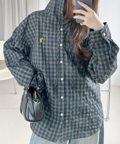 U.S. POLO ASSN.(ユーエスポロアッスン)の「【Ada.別注 U.S. POLO ASSN】ヴィンテージライク チェック シャツ パーカー(シャツ/ブラウス・レディース・カーキ/ネイビー/ブラウン・FREE)」の21枚目の写真
