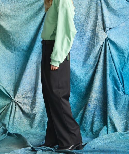 MAISON SPECIAL(メゾンスペシャル)の「《UNISEX》【Loro Piana Fabric】Prime-Wide One-tuck Trousers/【ロロ・ピアーナ ファブリック】プライムワイドワンタックスラックス【MAISON SPECIAL/メゾンスペシャル】■セットアップ対応■(スラックス・メンズ・ブラック・2/1/0)」の5枚目の写真