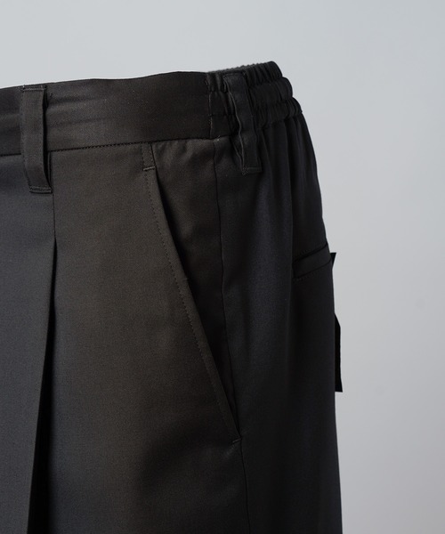 MAISON SPECIAL(メゾンスペシャル)の「《UNISEX》【Loro Piana Fabric】Prime-Wide One-tuck Trousers/【ロロ・ピアーナ ファブリック】プライムワイドワンタックスラックス【MAISON SPECIAL/メゾンスペシャル】■セットアップ対応■(スラックス・メンズ・ブラック・2/1/0)」の12枚目の写真