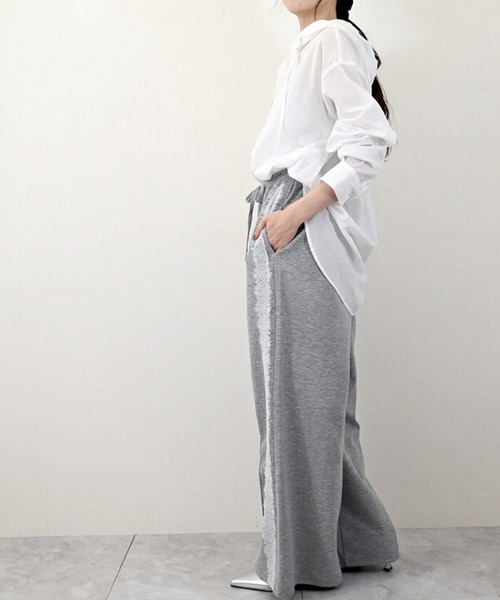 STYLEBLOCK（スタイルブロック）の「Wフェイスカットソーサイドレースラインパンツ（その他パンツ・レディース・グレー/ブラック/オリーブ・M）」の5枚目の写真