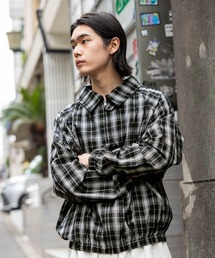 [WEB限定]2WAYオンブレチェックZIPブルゾン