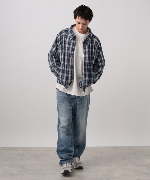 BAYFLOW（ベイフロー）の「[WEB限定]チェックＺＩＰブルゾン（ブルゾン・メンズ・ブラック/ネイビー・MEDIUM/LARGE）」の4枚目の写真