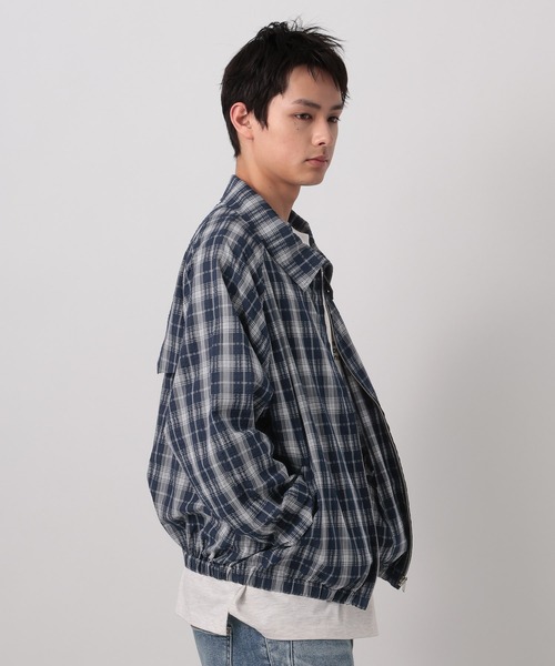 BAYFLOW（ベイフロー）の「[WEB限定]チェックＺＩＰブルゾン（ブルゾン・メンズ・ブラック/ネイビー・MEDIUM/LARGE）」の5枚目の写真