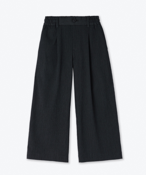 MUSINSA STANDARD KIDS（ムシンサスタンダードキッズ）の「クリンクルワンタックワイドバンディングパンツ[ブラック]（その他パンツ・レディース・その他・100/110/120/130/140/150/160）」の3枚目の写真