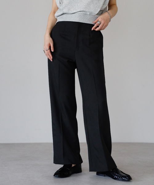 ENC（エンク）の「waist belt design straight pants / ウエストベルトデザインストレートパンツ（その他パンツ・レディース・ベージュ系その他/ブラック・FREE）」の5枚目の写真