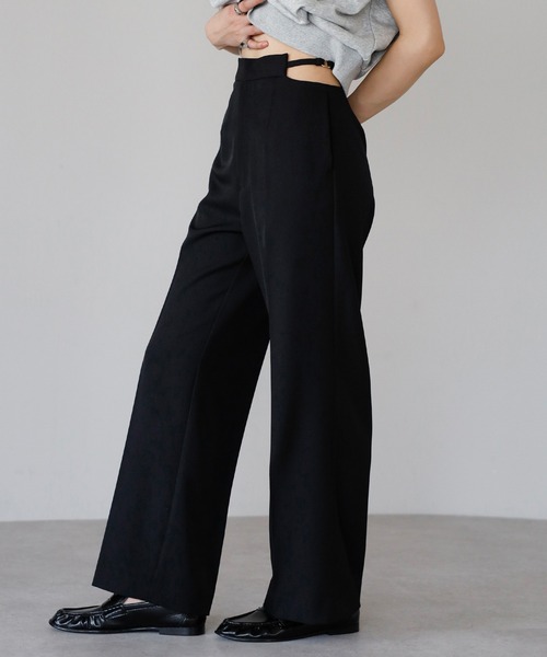 ENC（エンク）の「waist belt design straight pants / ウエストベルトデザインストレートパンツ（その他パンツ・レディース・ベージュ系その他/ブラック・FREE）」の10枚目の写真