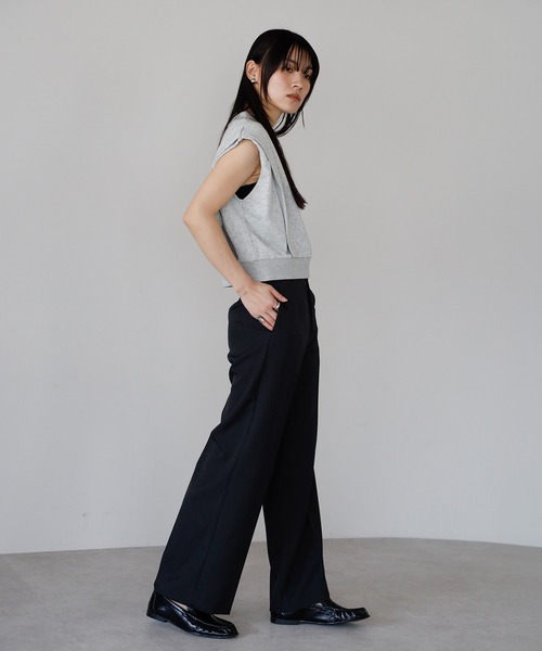 ENC（エンク）の「waist belt design straight pants / ウエストベルトデザインストレートパンツ（その他パンツ・レディース・ベージュ系その他/ブラック・FREE）」の11枚目の写真