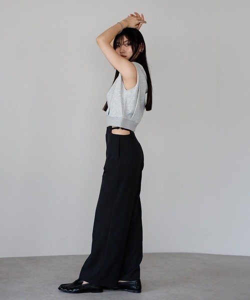 ENC（エンク）の「waist belt design straight pants / ウエストベルトデザインストレートパンツ（その他パンツ・レディース・ベージュ系その他/ブラック・FREE）」の12枚目の写真