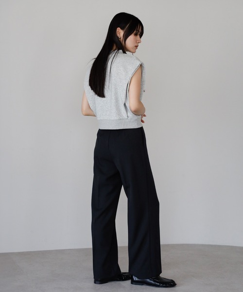 ENC（エンク）の「waist belt design straight pants / ウエストベルトデザインストレートパンツ（その他パンツ・レディース・ベージュ系その他/ブラック・FREE）」の15枚目の写真
